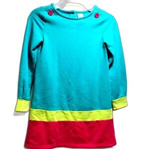 Gymboree Girl’s Colorful Long Sleeve Dress - Size 8 - Back Button Closure